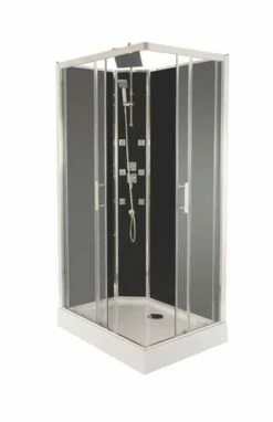 Cabine De Douche Hydromassante Selia Grise 110 X 80 Cm<