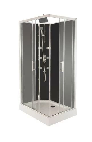 Cabine De Douche Hydromassante Selia Grise 110 X 80 Cm< 3 Cabine De Douche Hydromassante Selia Grise 110 X 80 Cm<