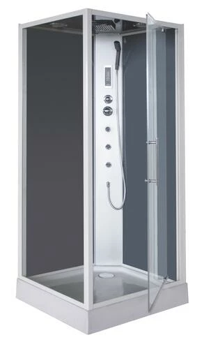 Cabine De Douche Hydromassante Niky Grise 90x90cm<< 3 Cabine De Douche Hydromassante Niky Grise 90x90cm<<