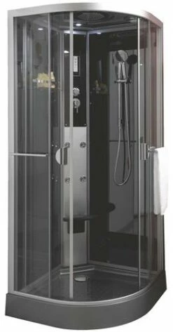 Cabine De Douche Hydromassante Ned 1/4 Cercle 90 - Montage Sans Silicone