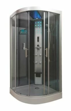 Cabine De Douche Hydromassante Skadi 1/4 Cercle 100 Cm - Montage Sans Silicone