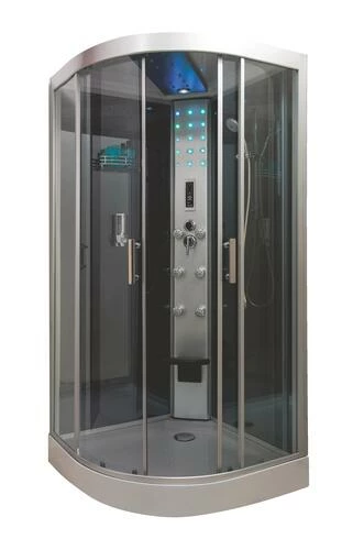 Cabine De Douche Hydromassante Skadi 1/4 Cercle 100 Cm - Montage Sans Silicone 3 Cabine De Douche Hydromassante Skadi 1/4 Cercle 100 Cm - Montage Sans Silicone