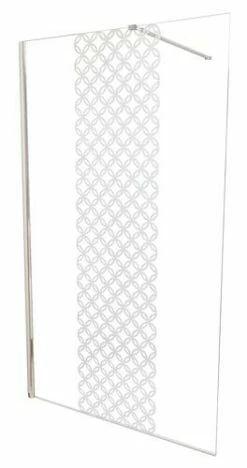 Paroi De Douche Fixe Taila 8mm Sérigraphie 100 Cm Chromé - Prix Net Livré Chez Vous -