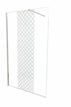Paroi De Douche Fixe Taila 8mm Sérigraphie 120 Cm Chromé - Prix Net Livré Chez Vous -