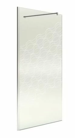 Paroi De Douche Fixe Onda 8mm Sérigraphie 120 Cm Chromé - Prix Net Livré Chez Vous -