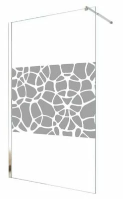 Paroi De Douche Fixe Alea 10mm Sérigraphie 90 Cm Chromé - Prix Net Livré Chez Vous -
