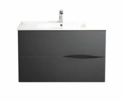 Meuble Lavabo 2DOO Noir Largeur 70cm à Suspendre - Prix Net Livré Chez Vous -