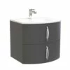 Meuble Lavabo FROLLO Laqué Gris Largeur 60cm à Suspendre 1 Meuble Lavabo FROLLO Laqué Gris Largeur 60cm à Suspendre -Accueil Salle De Bain Vente aqua242a