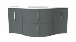 Meuble Lavabo FROLLO Laqué Gris Largeur 120cm à Suspendre