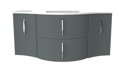 Meuble Lavabo FROLLO Laqué Gris Largeur 120cm à Suspendre 3 Meuble Lavabo FROLLO Laqué Gris Largeur 120cm à Suspendre