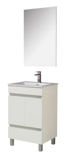 Meuble Lavabo LANCELO Blanc Largeur 60cm à Poser - Prix Net Livré Chez Vous -<<