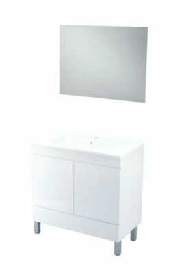 Meuble Lavabo LANCELO Blanc Largeur 80cm à Poser - Prix Net Livré Chez Vous -