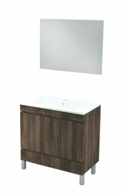 Meuble Lavabo LANCELO Gris Foncé Largeur 80cm à Poser - Prix Net Livré Chez Vous -