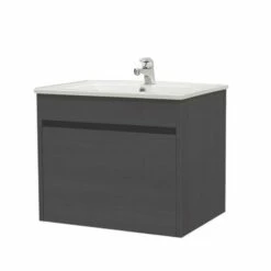 Meuble Lavabo MAPLE Bois Roble Largeur 60cm à Suspendre - Prix Net Livré Chez Vous -