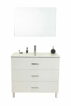 Meuble Lavabo MONTECARLO Blanc Largeur 90cm à Poser - Prix Net Livré Chez Vous -<