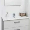 Meuble Lavabo SYVA Blanc Largeur 60cm à Suspendre - Prix Net Livré Chez Vous - -Accueil Salle De Bain Vente aqua309a