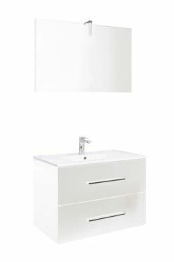 Meuble Lavabo TANATH Blanc Largeur 60cm à Suspendre - Prix Net Livré Chez Vous -