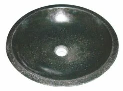 Vasque HELOISE Noire Ø40x13 En Terrazzo à Poser<