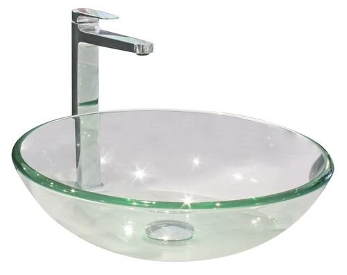 Vasque MITRA En Verre Transparent Ø42x14 à Poser< 3 Vasque MITRA En Verre Transparent Ø42x14 à Poser<