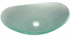 Vasque PIROGUE En Verre Dépoli Largeur 56x36,5cm à Poser<