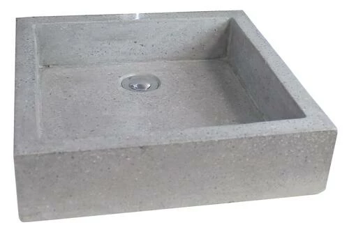 Vasque TIMBRE Gris Ciment 40x40cm à Poser 3 Vasque TIMBRE Gris Ciment 40x40cm à Poser