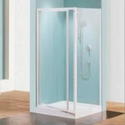 Paroi De Douche Pivotante Riviera 2.0 G Extensible 88-92 Cm - Profilé Blanc Et Verre Granité