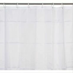 Rideau De Douche Textile Uni Blanc 180x200