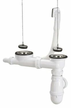 Ensemble En Plastique Blanc Pour éviers Inox 2 Cuves