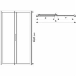 Paroi Coulissante Jazz 2 Vantaux 106-116cm - LEDA