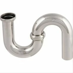 Siphon Tube De Lavabo Nickelé Finition Mat