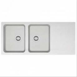 Evier Synthèse Orion Tectonite à Encastrer 2 Cuves + 1 égouttoir FRANKE Gris Titanium