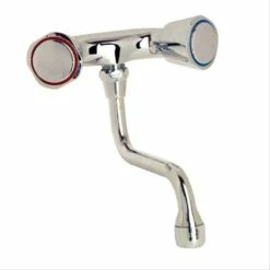 Robinet Mélangeur D’évier Mural Chrome - Entraxe Spécial 130mm