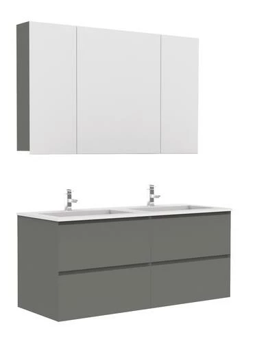 MAX Meuble 120cm GRIS BRILLANT 3 MAX Meuble 120cm GRIS BRILLANT